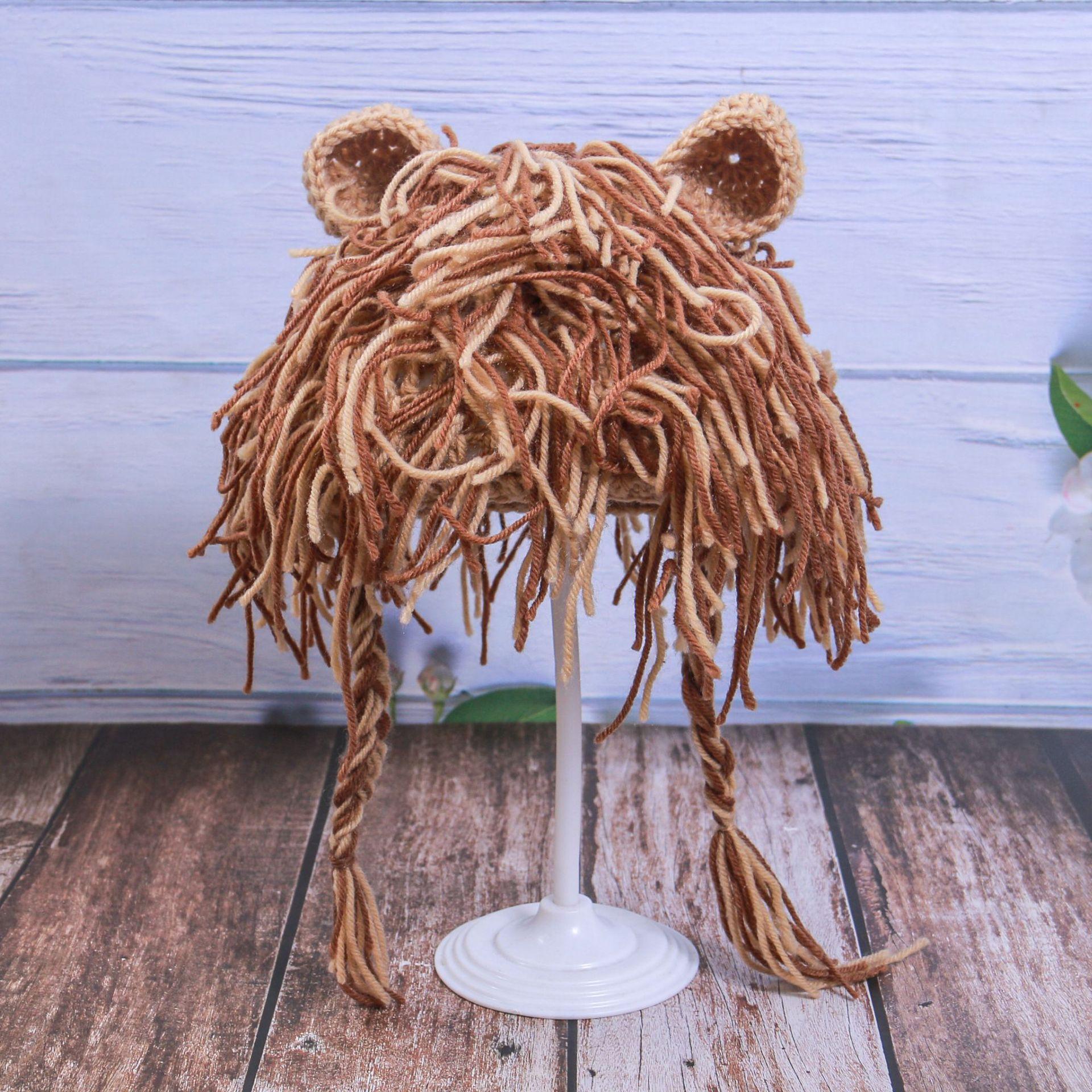 

Полосатая шапка «Маленький дьявол», японская вязаная шапка для защиты ушей ручной работы, милая шапка с кошачьими ушками One Size