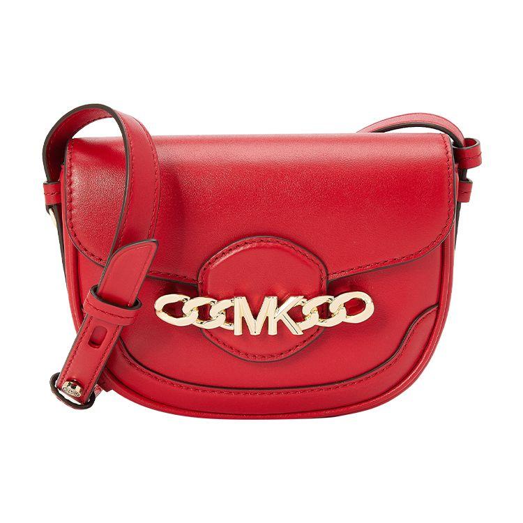 

Michael Kors Hally Letter Buckle Solid Color Vintage Faux Leather Shoulder Crossbody Bag Mini Women Bags Red 32F1G2HC1L-602 Basic Set (Bag+Dust Bag)