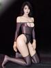 Strapless High Cut Thong Bodysuit Tops Women'S Sexy Sheer See Through Tights Oil Shiny Elastic Leotard Hollow Out Woman Clothing
