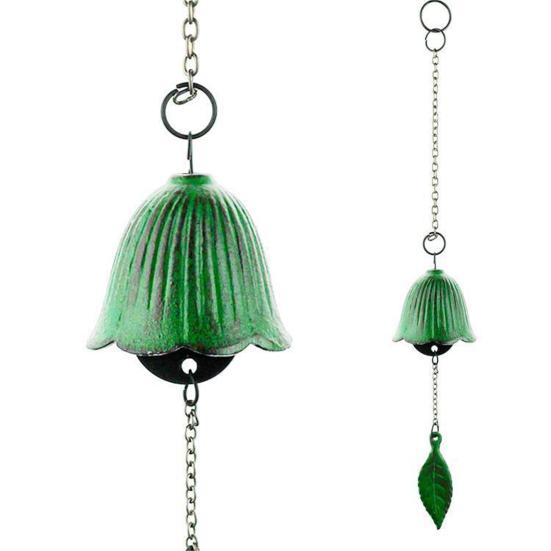 Japanese Bless Wind Chime Cast Iron Outdoor Small Wind Chime Retro Garden Hanging Wind Bell for Good Luck Patio Balcony Decoration