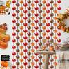 Thanksgiving Decorations, 2 Pack 3.3 x 6.6 Ft Red Orange Brown Turkey Metallic Tel Foil Fringe Curta Streamers Backdrop for Fall Thanksgiving