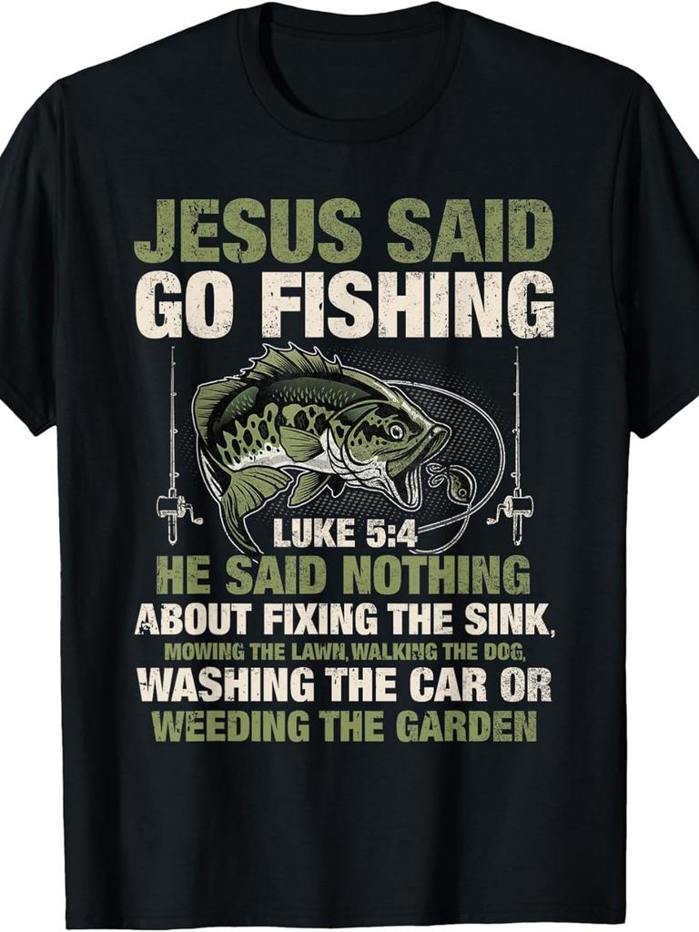 Instructed to Go Fishing - a Tale about Fish, The Bible, And Bass Fishing Apparel for Outdoor Activities And Casual Wear Throughout The Year