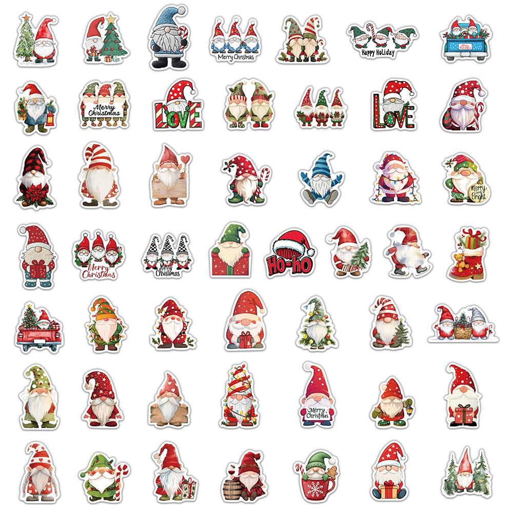 50PCS Christmas Dwarf Stickers Exquisite and Cute Santa Claus Account Phone Case Laptop Luggage Waterproof Stickers