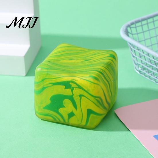 TPR Stress Ball Flow Pattern Cube Squeeze Toy Anxiety Relief Sensory Elastic Decompression Stretchy Pinch Party Favors