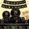 Black And Gold One Year Old Digital Birthday Theme Party Set Paper Plate Paper Tissue Paper Cup Party Arrangement Decorative Supplies