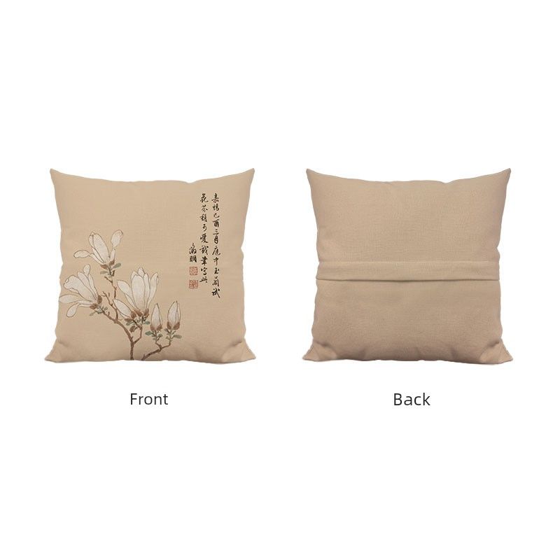 

Белая магнолия подушка китайский дзен гостиная диванная подушка хлопок и лен ткань китайский стиль палисандр спальня поясничная подушка с наполнителем Magnolia (without core) 40X40cm