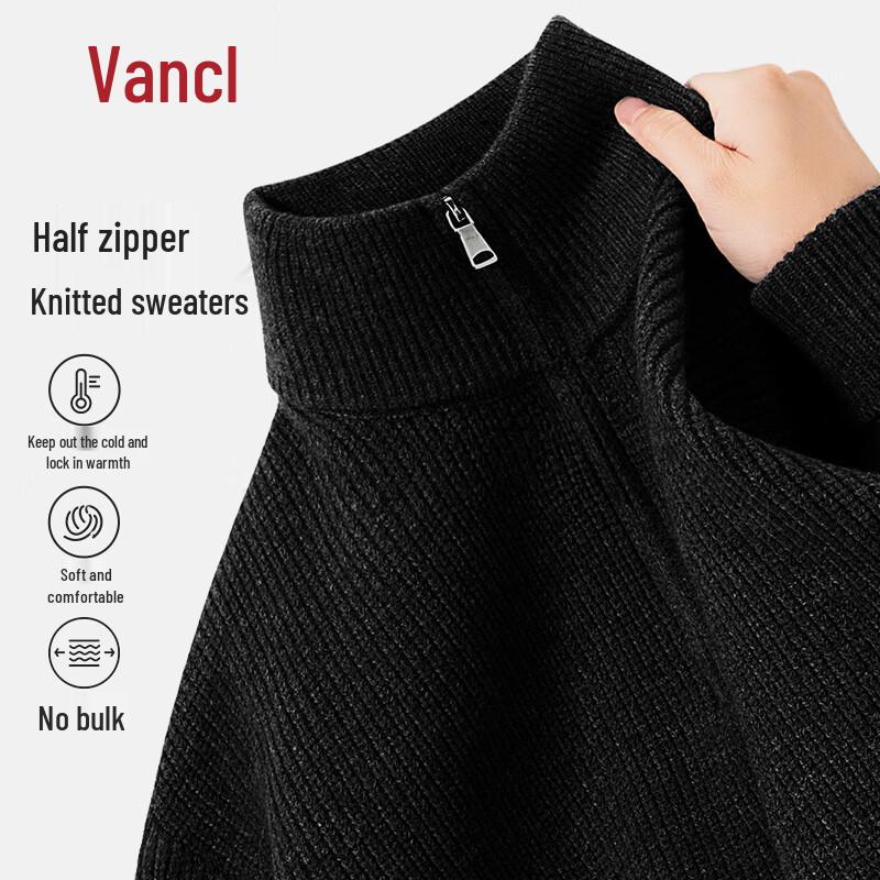 

VANCL Men s Half-Zip Knit Sweater M