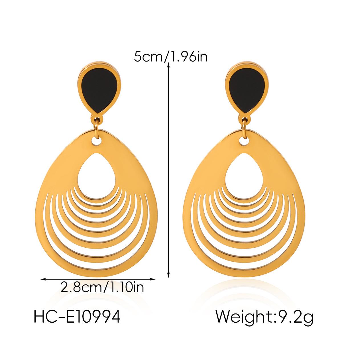 

Wholesale 18k Gold Women s Niche Design Hollow Geometric Teardrop Earrings, Unique Fashion Drop Earrings