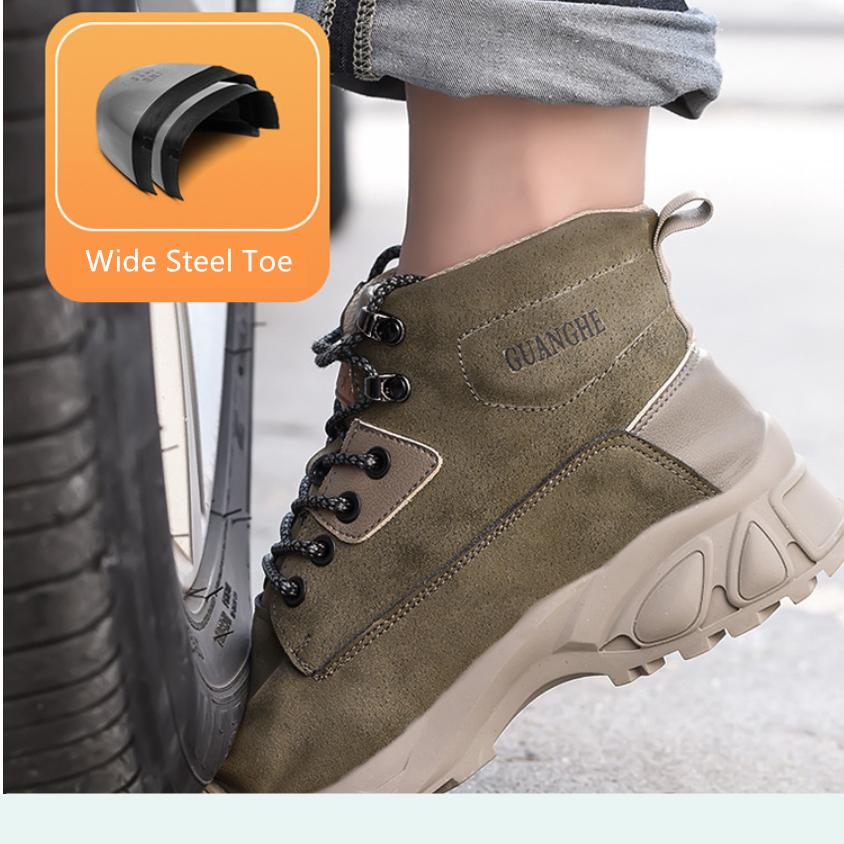 High Work Boots with Steel Toe Cap Industrial Construction Waterproof Non-slip Work Shoes Lightweight Winter Boots Safety Shoes