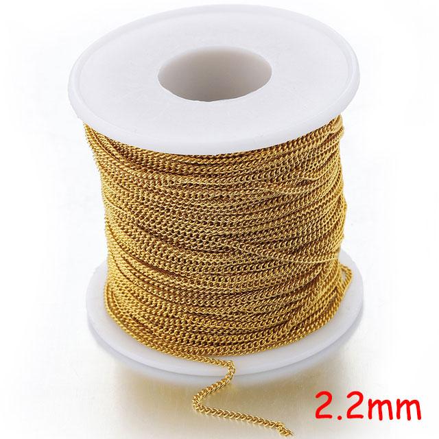 2 meters Stainless Steel Rolo Bulk Chains Cable Link Chain for Neckalce Bracelet Jewelry Making DIY Accessories Wholesale