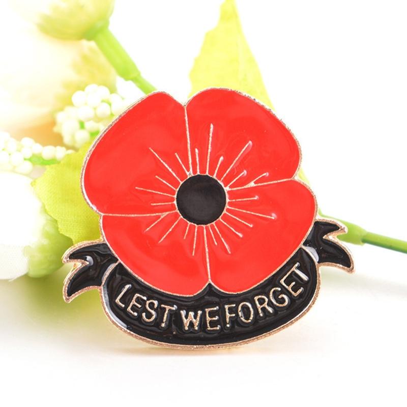 Red Poppy Pins Lapel Brooches Apparel Badges Pins for Women Girls On Veterans Day Memorial Day Remembrance Day Present