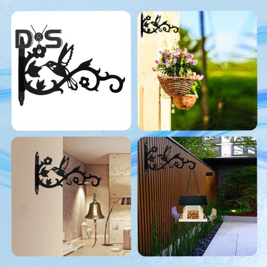 Colgadores de plantas de pared resistentes, ganchos metálicos para exteriores, soportes para linternas, macetas y comederos para pájaros.