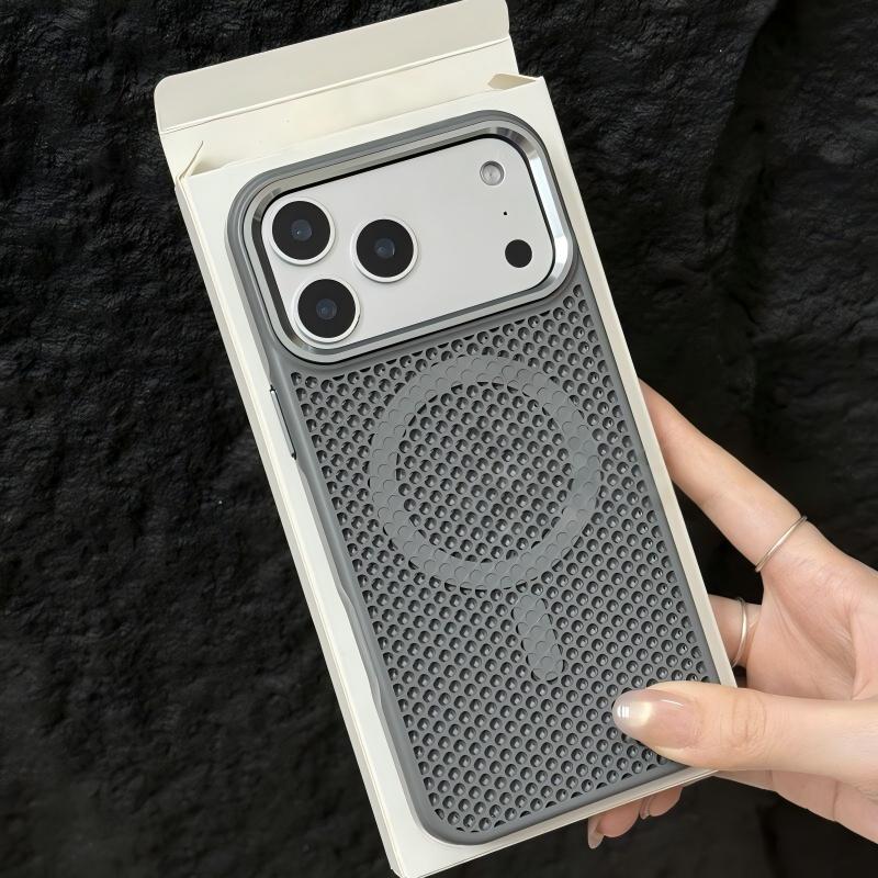 For Magsafe Original Heat Dissipation Mate Phone Case For iPhone 17 Air 16 15 14 13 12 Pro Max Magnetic Metal Frame Bumper Cover