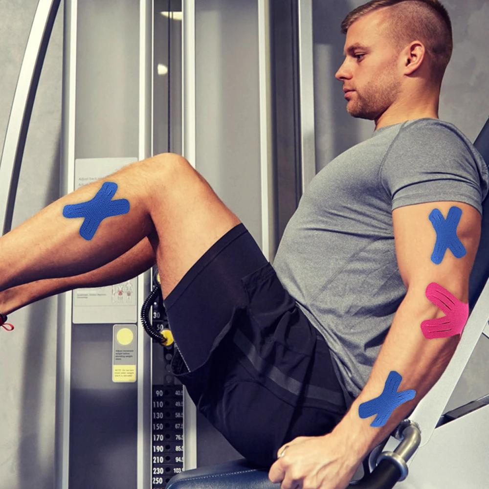 10 Pcs Kinesiology Tape Elastic Sports Tape Muscle Support Therapy Recovery Adhesive X Type For Knees Joint Pain Relief