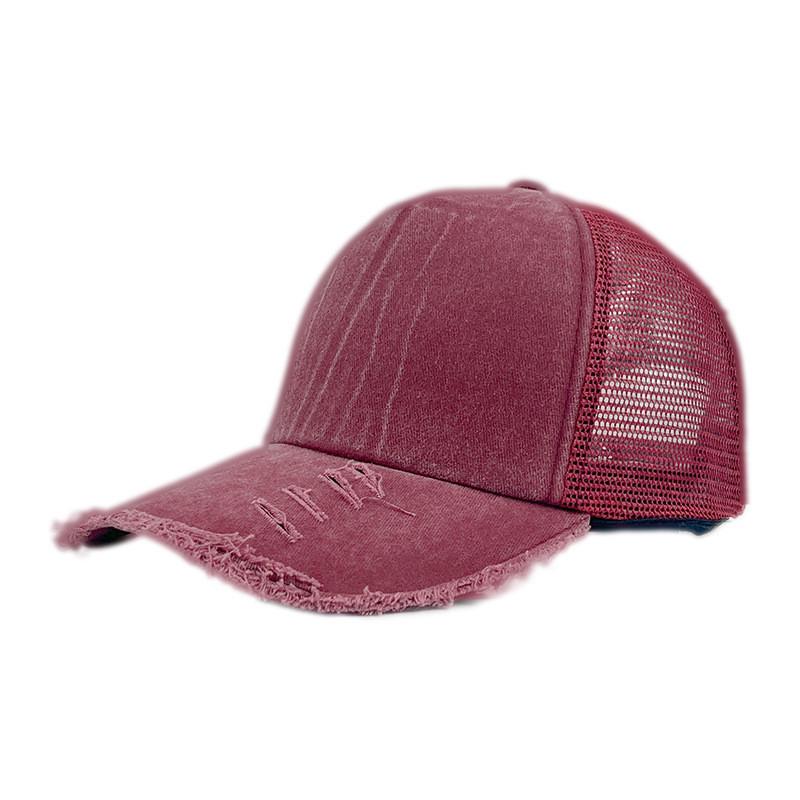 Ripped Fashion Denim Baseball Hat With Breathability Design For Casual Use Daily