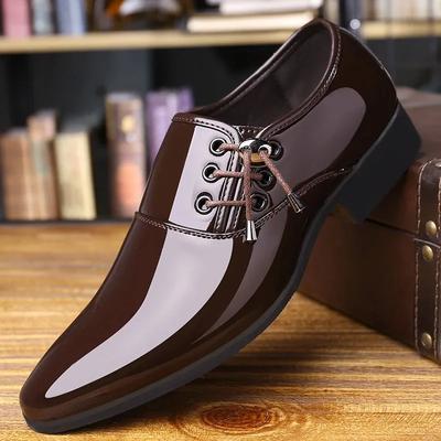 Fashion Classic Patent Leather Shoes for Men Business Men's Dress Shoes Fashion Elegant Oxfords Shoes Men's Wedding Party Shoe 2024 New