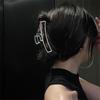 Silver Metal Geometric Shark Hair Clip for Thick Hair
