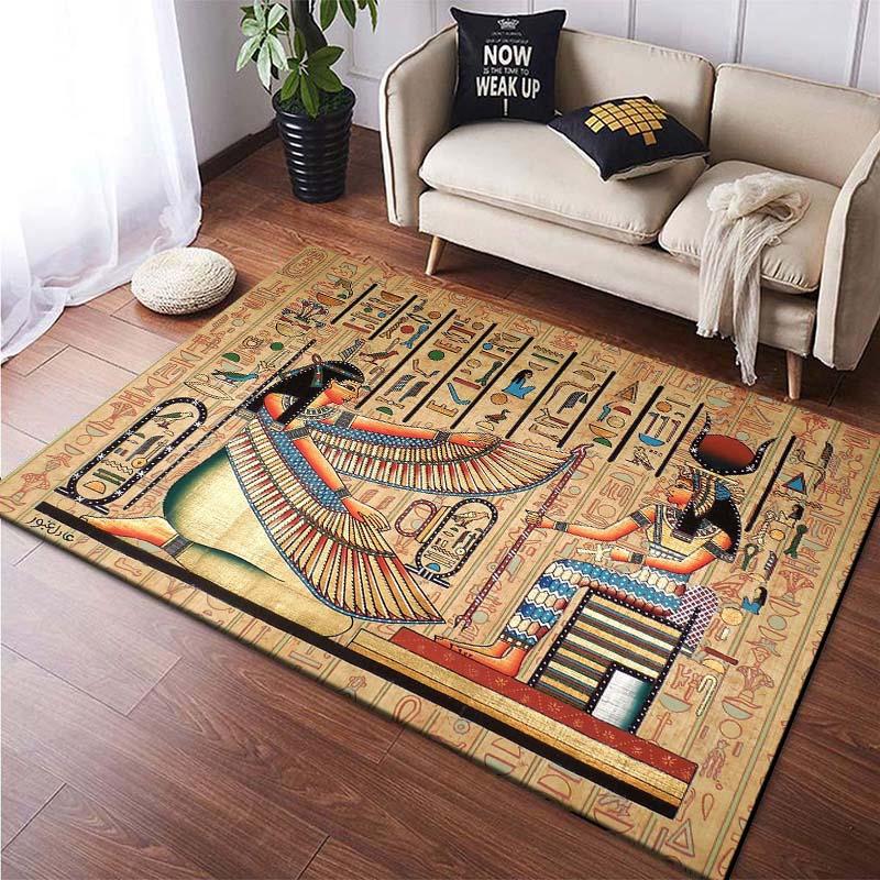 15 Sizes Ancient Egypt God Wall Art Carpet Rug for  Living Room Bedroom Rug Washable Floor Mats Household Area Mat Home Decor