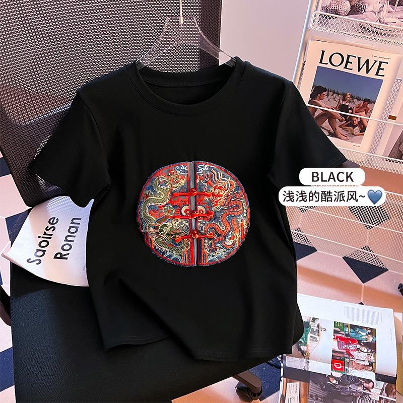 VEZFAA Damenmode Casual Sommer Frühling Kurzarm O-Ausschnitt Blusen & Hemden