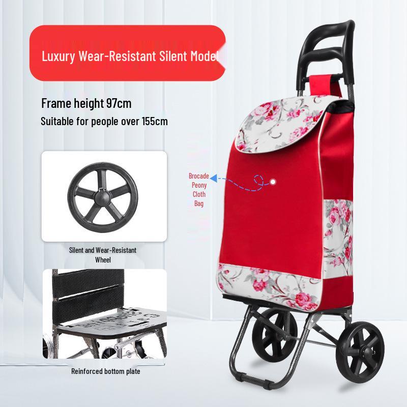 Leichter, faltbarer Einkaufswagen mit Griff