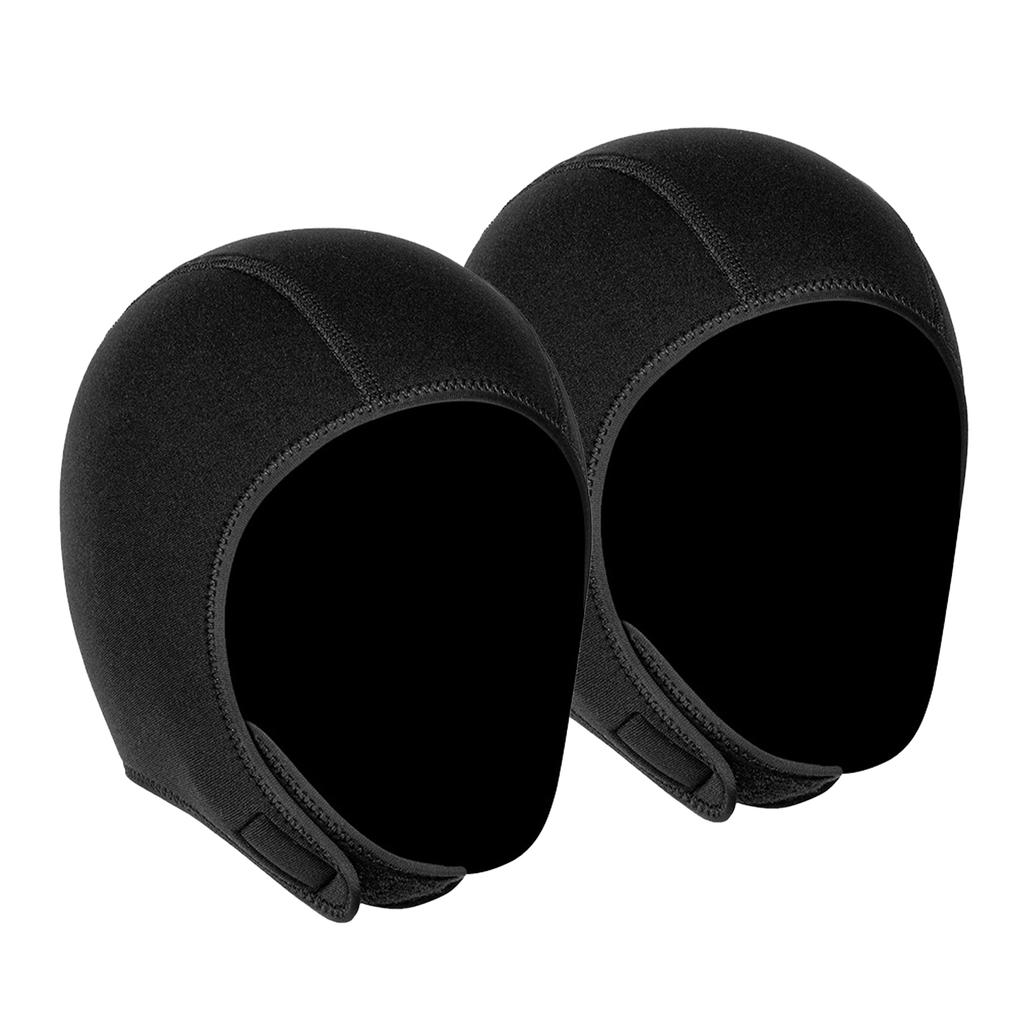 2PCS 3MM Neoprene Diving   Warm Snorkeling Swim Hat with Chin Strap for Men Women   Surfing Kayaking Sailing Water Sports