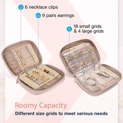 Jewelry Travel Organizer Case Transparent Jewelry Storage Book Ring Binder Rolls Zipper Pouch Bag for Necklaces,Rings,Bracelets
