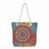 Multifunctional Flower Printed Thick Rope Shoulder Beach Bag 7588