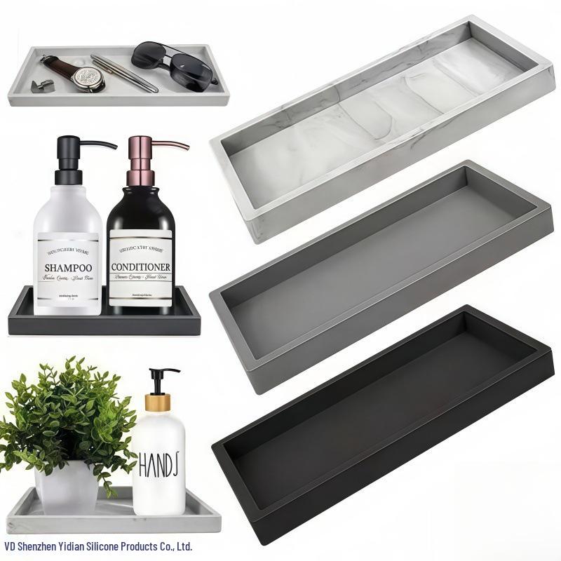 Silicone Storage Tray for Bathroom, Kitchen, Living Room, Vanity, Keys, Cosmetics, Rings