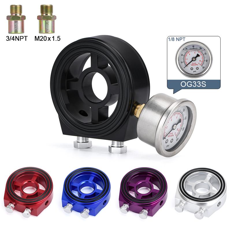 PQY - Oil Filter Cooler Sandwich Plate Adapter M20*1.5 and 3/4-16 Universal Oil Adapter Car Meter PQY6722