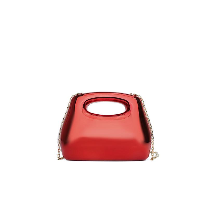 Damska błyszcząca akrylowa torebka pudełkowa 2025 nowa europejska i amerykańska cukierkowa kolorystyka zagraniczna wszechstronna torebka wieczorowa z łańcuszkiem na nadgarstek