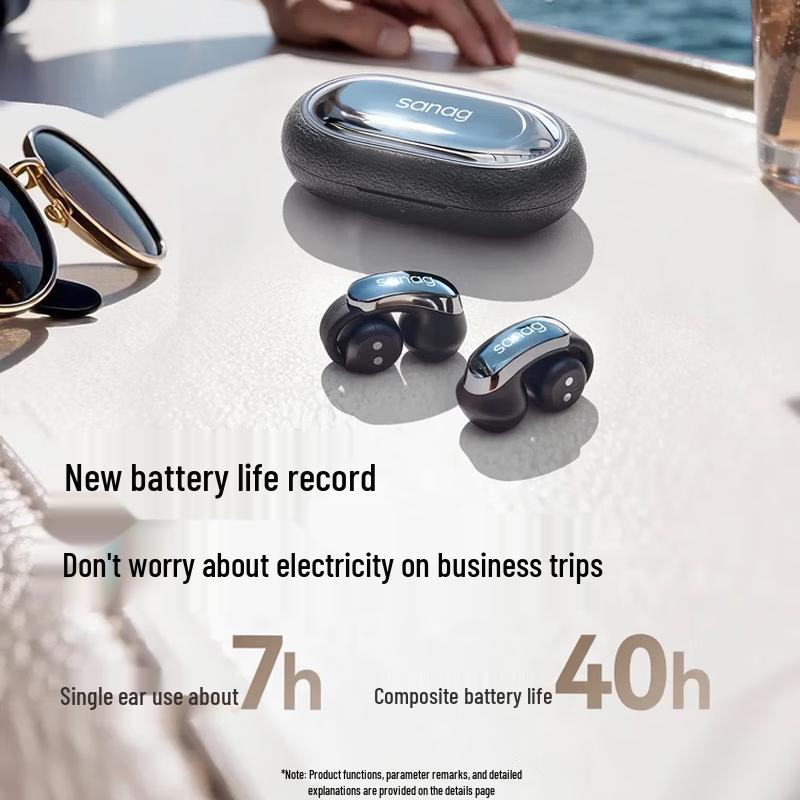 Saina S9S AI Open-Ear Air-Bone Conduction Ear Clip Bluetooth Headset