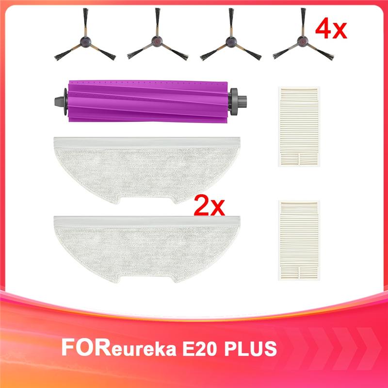 A65T-Ersatzkit für E20 Plus Saugroboter: Gummibürste, Kantenreinigungsbürsten, Hepa-Filter, Mopp-Pads