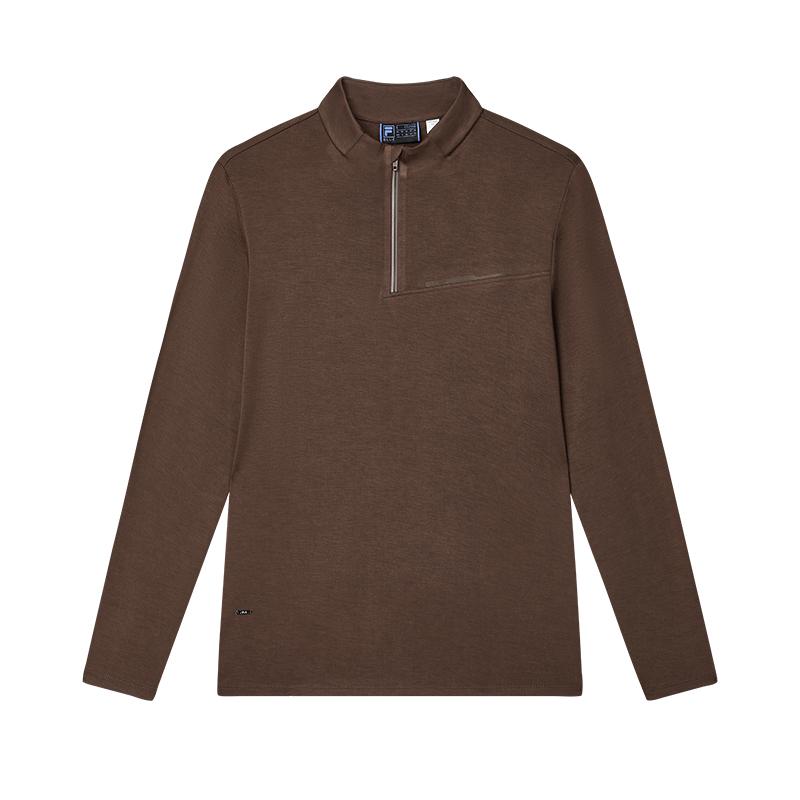 New FILA T Shirt Men's Tangli Brown F11M442208FBN