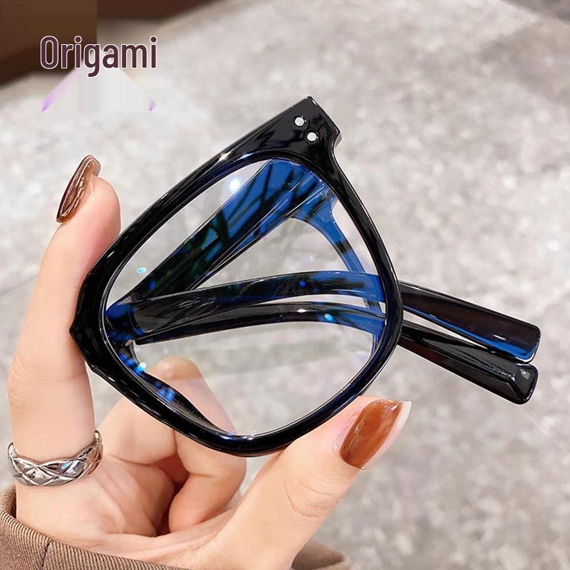 Women's Ultralight Black Frame Folding Reading Glasses with Anti-Blue Light