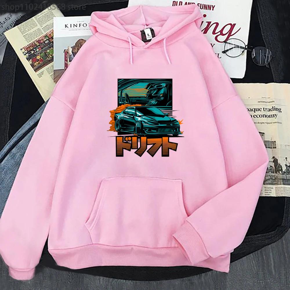 Initial D JDM Men Hoodie Men Japanese Car Streetwear Anime Print Winter Nissan Silvia Dorifto Casual Women