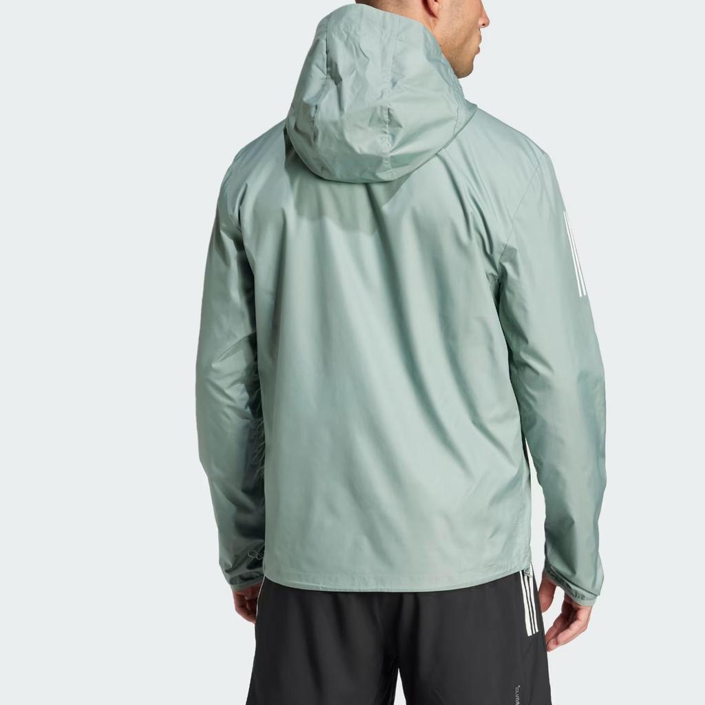 adidas Own The Run Hooded Wind Jacket Silver Green JD2239