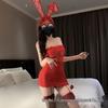 Guimeizi Red Strapless See-through Bodycon Lingerie Dress for Women