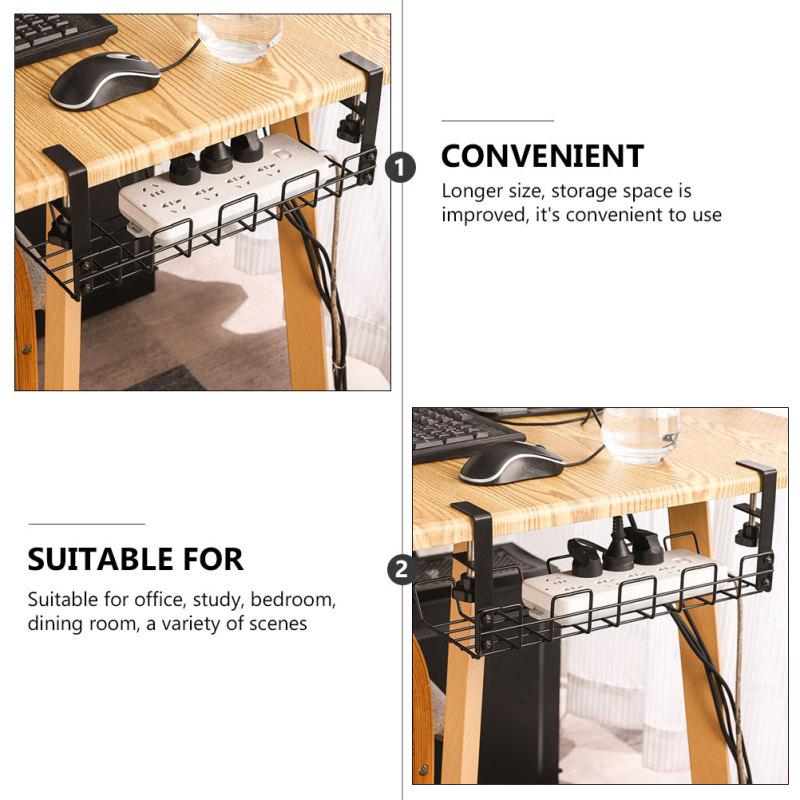 Schreibtisch-Aufbewahrungsregal mit perforierter Schreibtischunterseite, Aufbewahrungsfach für Kabelsteckdosen, niedriges Aufbewahrungsregal für den Büroschreibtisch, Aufbewahrungsregal für Haushaltsgeräte