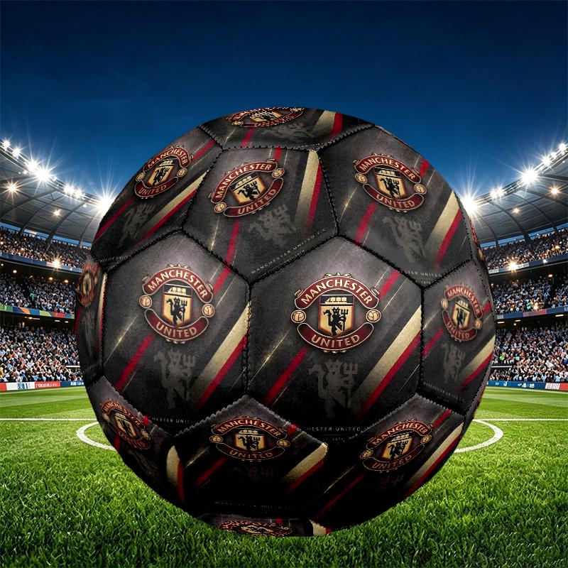 Manchester United F.C Print Size 5 Soccer Ball, PU Wear Resistant Football for Match Training and Daily Practice, Birthday Gift for Soccer Fans