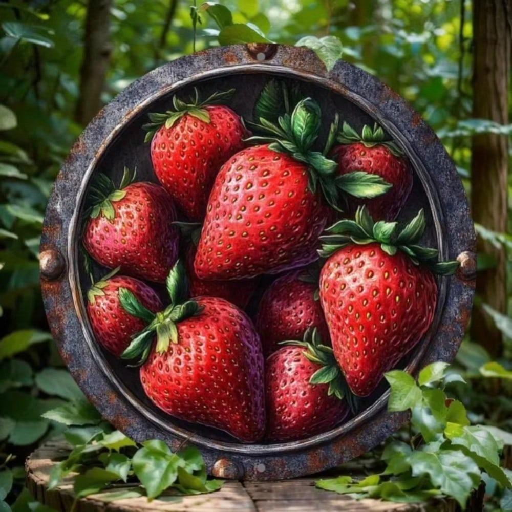 Strawberry Aluminum Sign Kitchen Decor Valentine Gift Halloween Wall Art