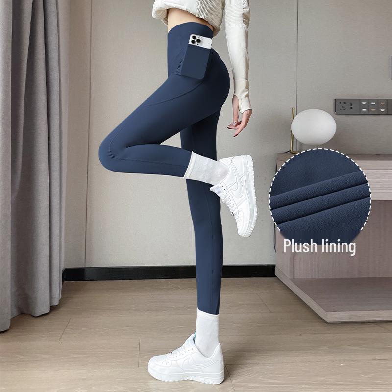 

Женские флисовые фитнес-брюки с высокой посадкой для йоги и пилатеса - осенне-зимний стиль M