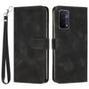 For Oppo A74 5G/A93 5G/A54 5G Folding Stand Wallet Mobile Case Triangle Imprint Leather Cover with Strap