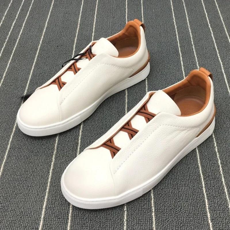 Spring Autumn Vintage High Quality Genuine Leather Lace-Up Shoes Man's Solid Color Round Toe Low-cut Flat Bottom Shoes