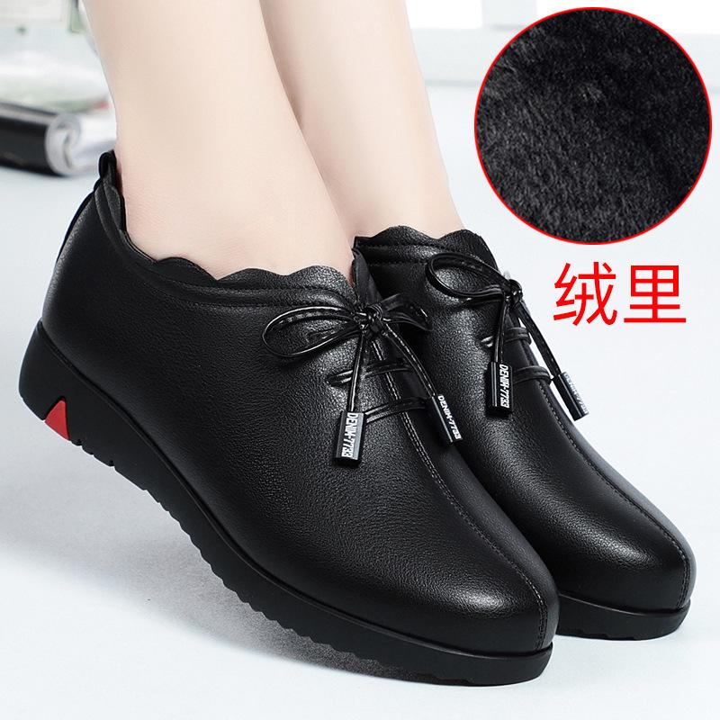 Middleaged and elderly mother shoes softsoled flatsoled elderly shoes mother shoes single shoes women's shoes middleaged women's leather shoes