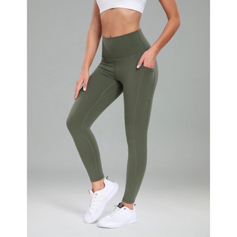 Women s High Waist Yoga Pants with Side Pocket - Quick Dry, High Elasticity, Hip Lifting Fitness Sportswear Large