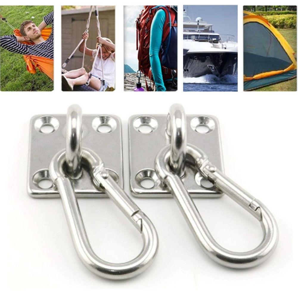 2 Set 125kg Load Capacity M8 Stainless Steel Hook Stainless Steel Hammock Hanging Kit  Porch Swing