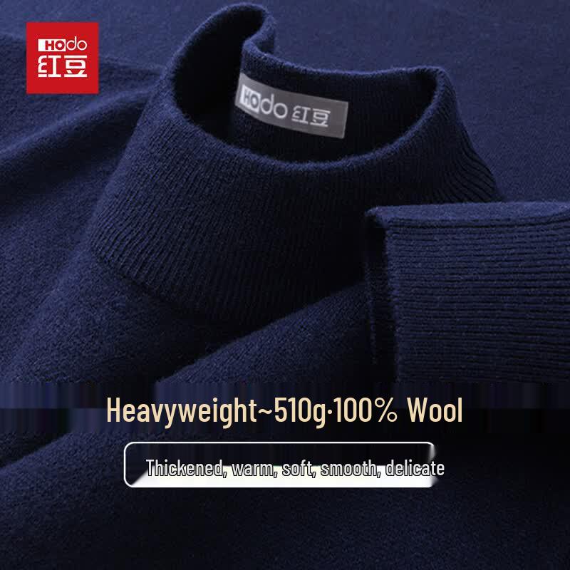 Herrenpullover 100% reine Wolle Dick Rundhalsausschnitt