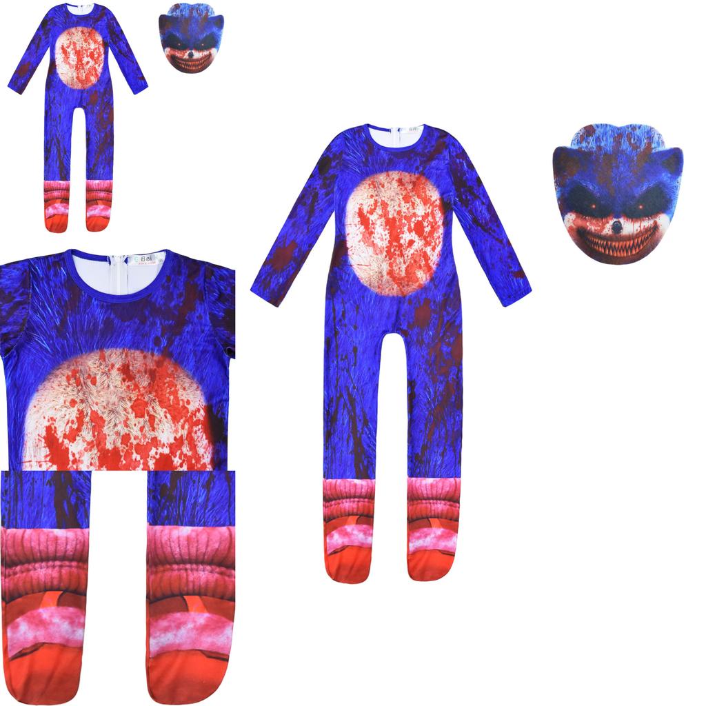 Sonic The Hedgehog Kids Cosplay Costume Jumpsuit Perfect For Halloween And Parties