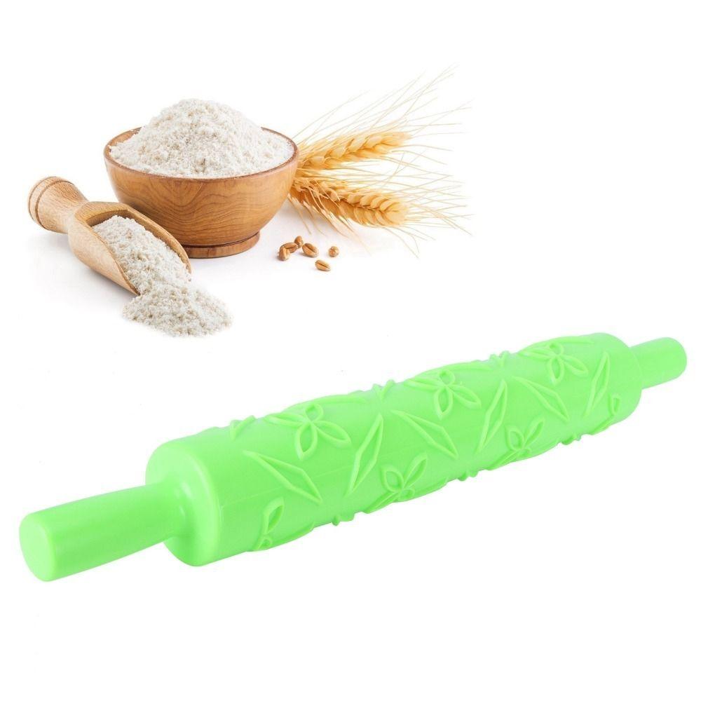 PP Pattern Rolling Pin Non-Stick Cookie Rolling Pin Patterned Dough Roller  Bakery DIY