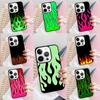 Green Flame Phone Case For iPhone 17 Air 15 16e 14 13 Pro Max Coque 12 11 Pro Max PLUS Cover